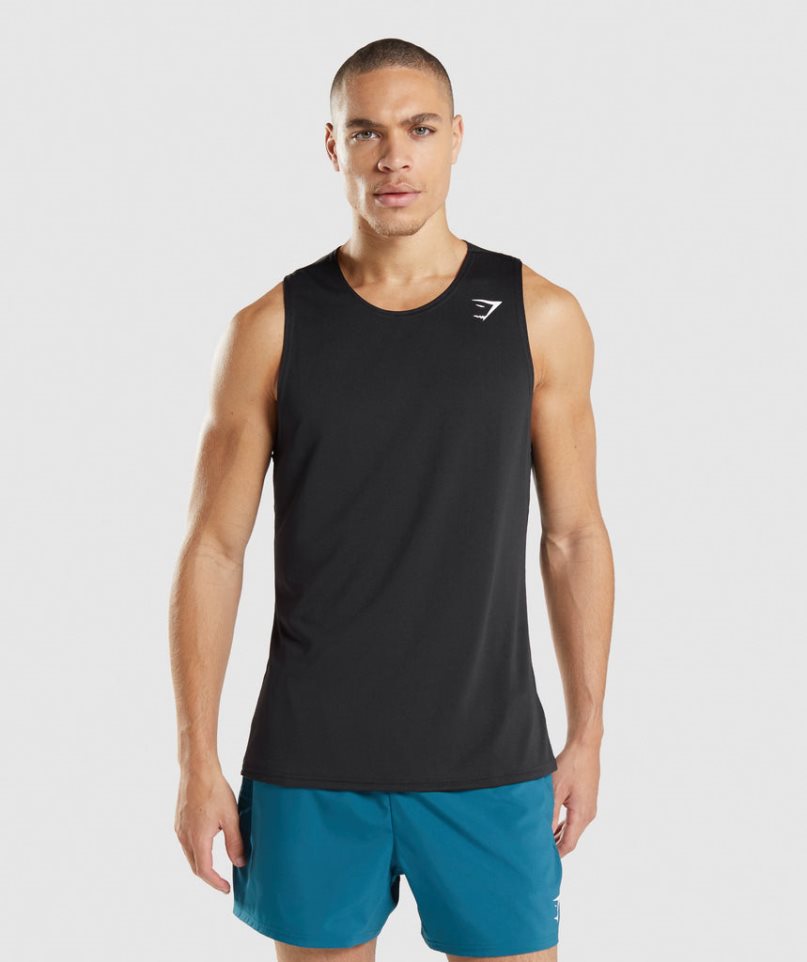 Men\'s Gymshark Arrival Tanks Black | NZ 4MBFIA